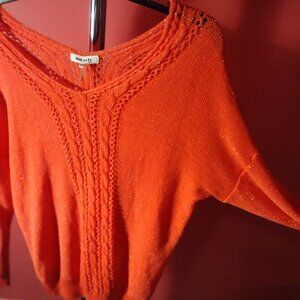 Women's Small/Medium Salmon Sparkly Knitted Sweater
